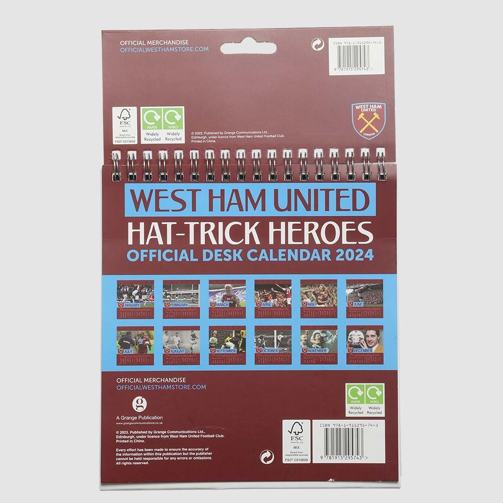 West Ham 2024 Desk Calendar