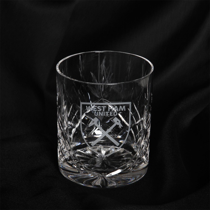 West Ham Crystal Whiskey Glass