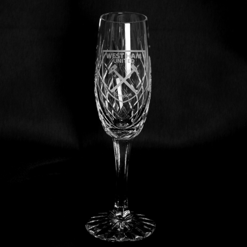 West Ham Crystal Champagne Glass