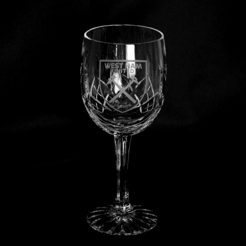 West Ham Crystal Wine Glass