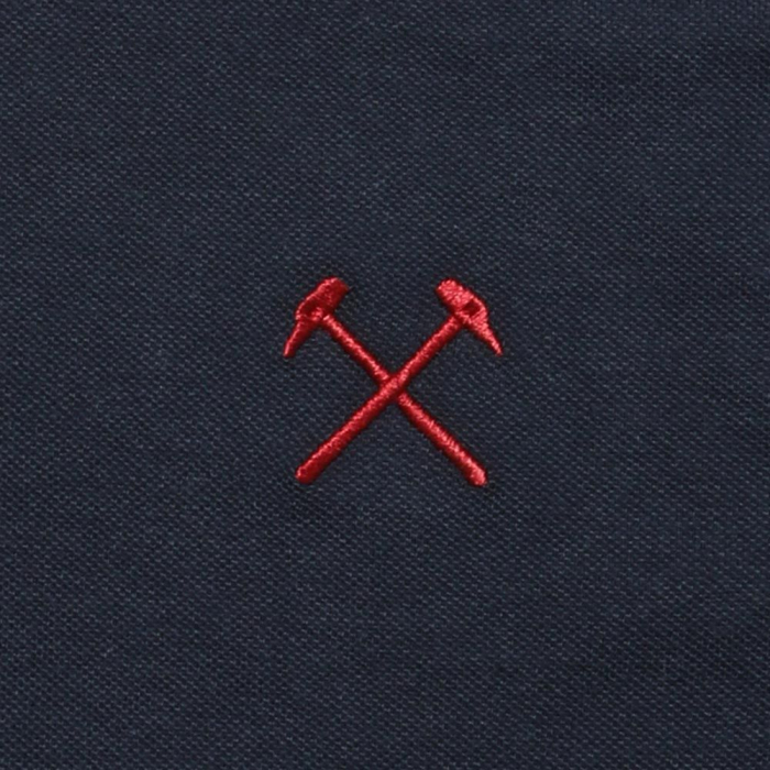 Navy Striped Collar Polo