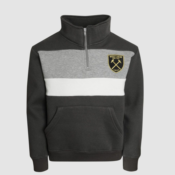 West Ham Junior Monochrome 1/4 Zip Top
