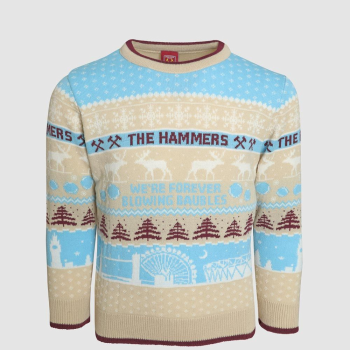 West Ham Junior Blowing Baubles Christmas Jumper