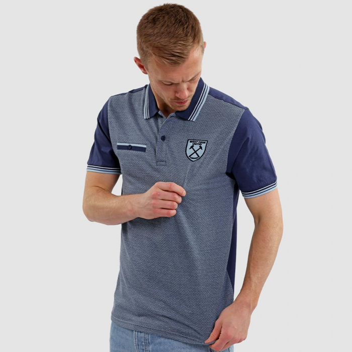 West Ham Denim Crest Polo - Blue