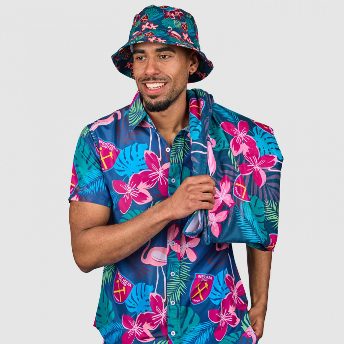 West Ham Hawaiian Flamingo Green Bucket Hat