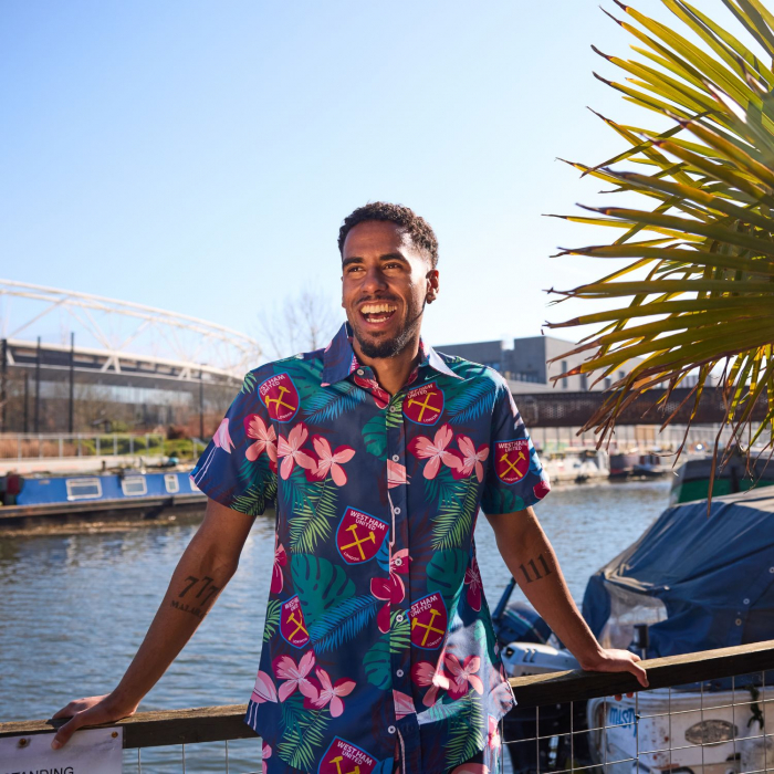 West Ham Adult Hawaiian Flamingo Green Shirt
