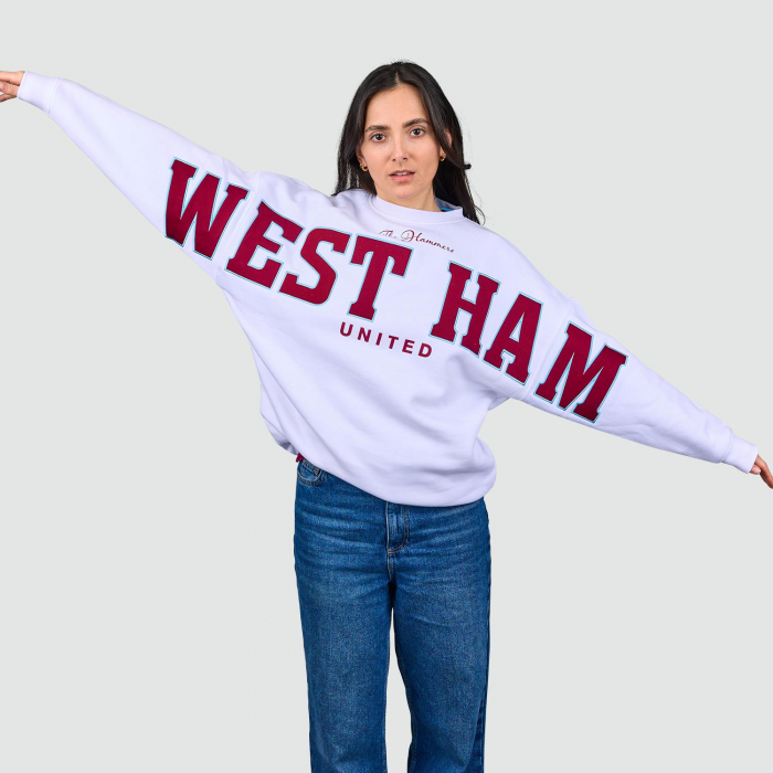 West Ham Womens White Oversized Sweatshirt