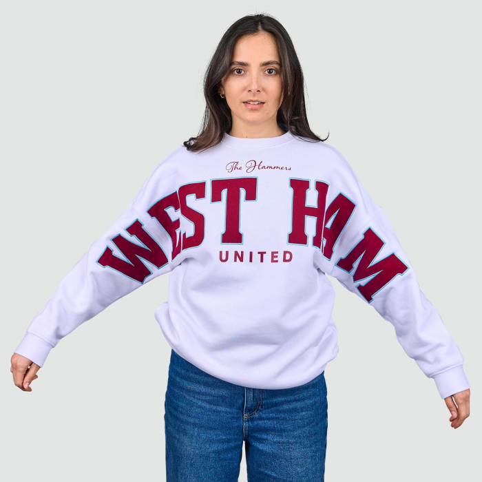 West Ham Womens White Oversized Sweatshirt