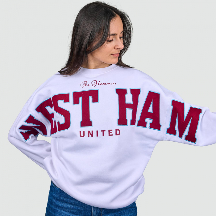 West Ham Womens White Oversized Sweatshirt