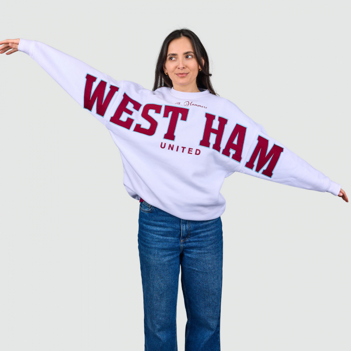 West Ham Womens White Oversized Sweatshirt