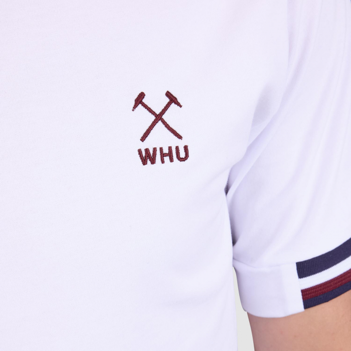 Close up of West Ham Flag Print White T-Shirt