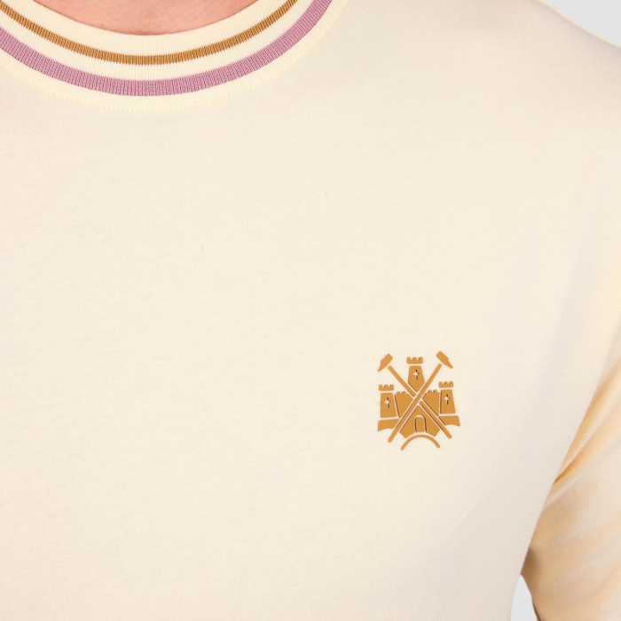 Close up of West Ham Castle Collection Cream T-Shirt