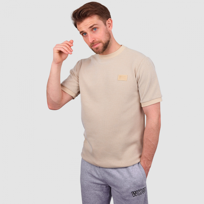 Model with West Ham Crucial Oat T-Shirt