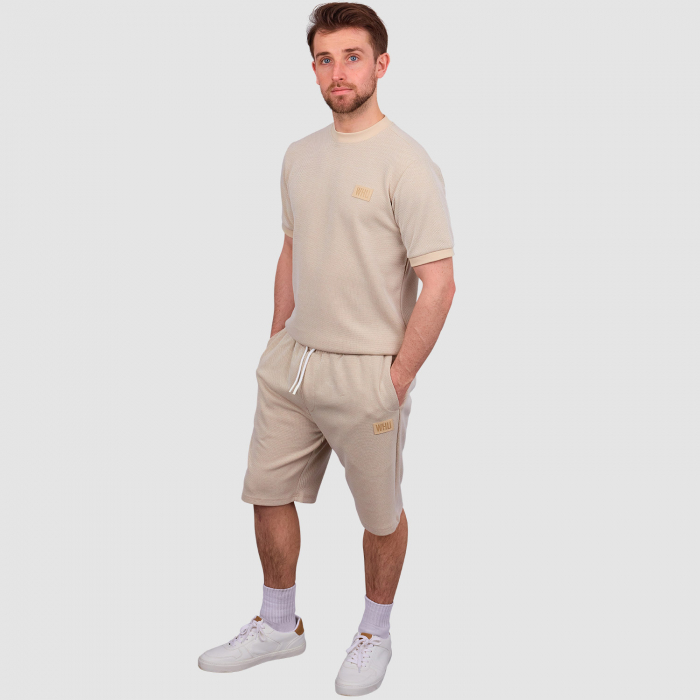 Side shot of West Ham Crucial Oat Shorts
