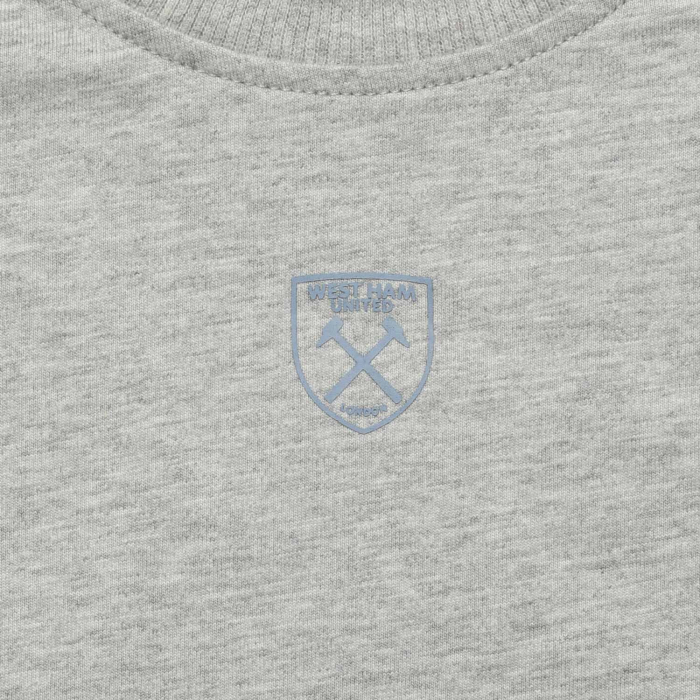 Crest on West Ham Junior Puff Print Grey T-Shirt
