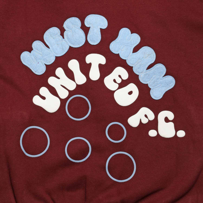 Writing on West Ham Junior Puff Print Claret & Blue Jacket