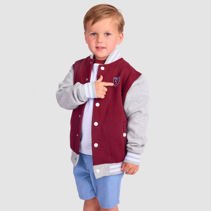 West Ham Junior Puff Print Jacket - Claret/Blue