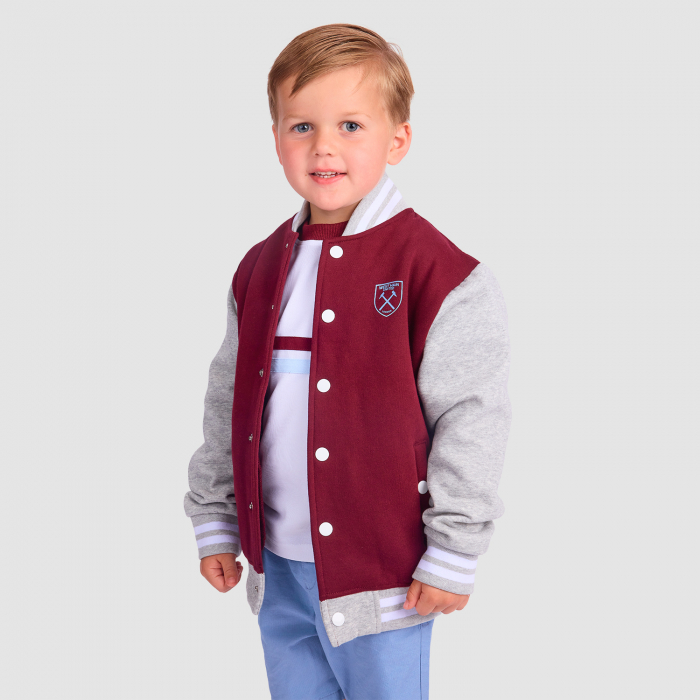 West Ham Junior Puff Print Jacket - Claret/Blue