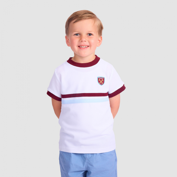 West Ham Junior Retro Pique T-Shirt - White