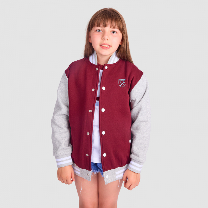West Ham Junior Puff Print Jacket - Claret/Blue