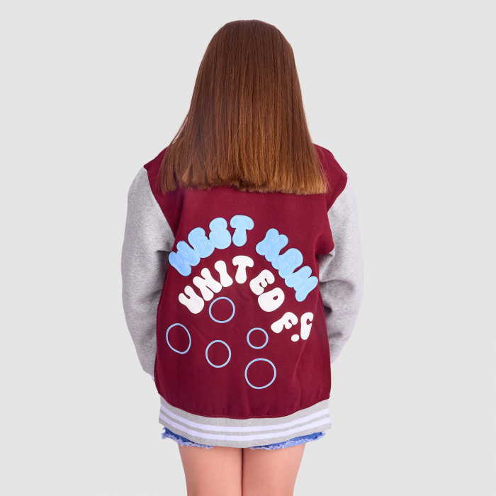 West Ham Junior Puff Print Jacket - Claret/Blue