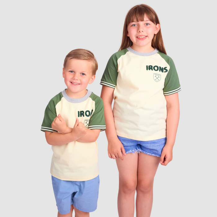 West Ham Junior Chenille T-Shirt - Cream/Green