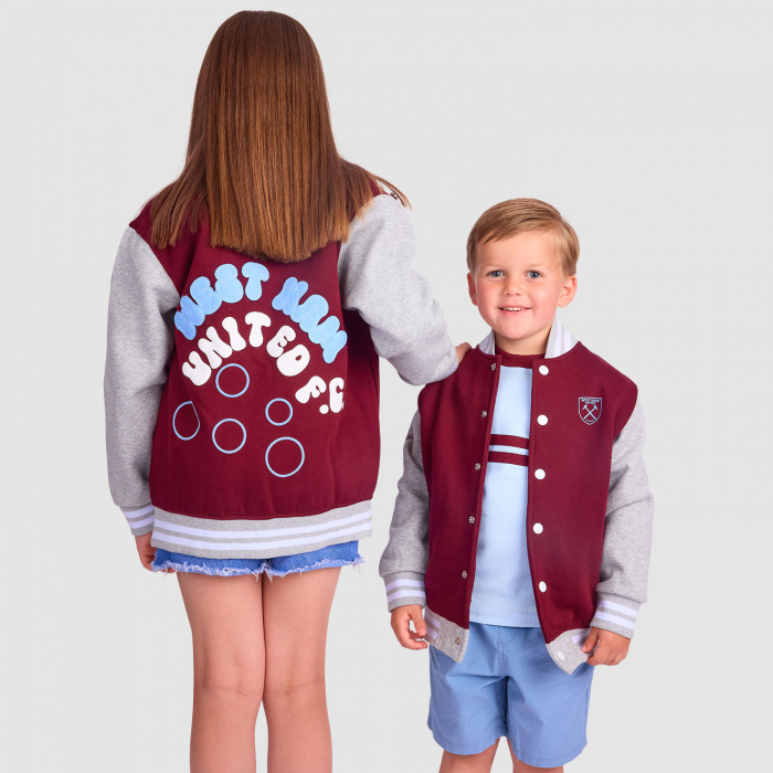 West Ham Junior Puff Print Jacket - Claret/Blue