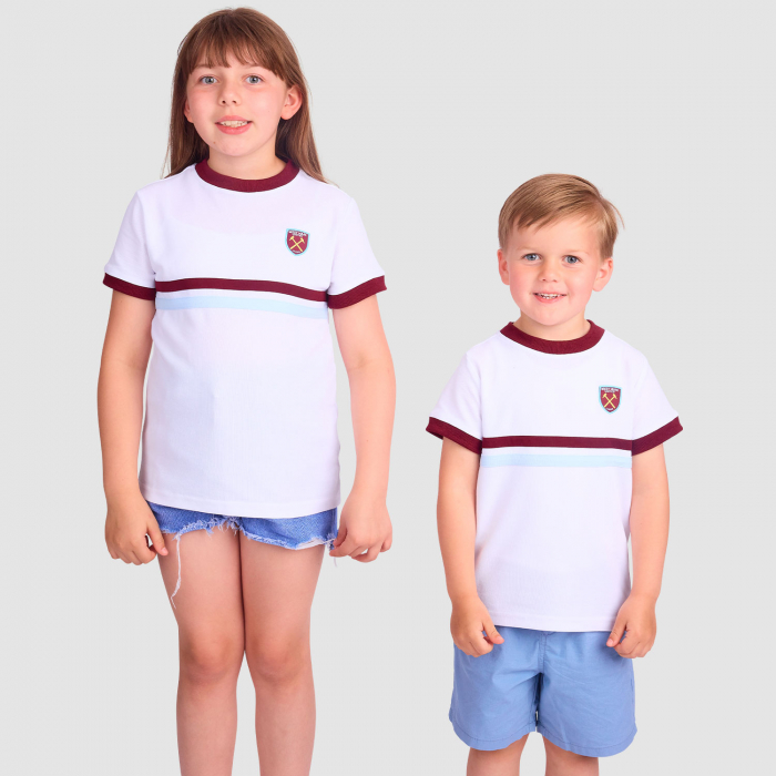 West Ham Junior Retro Pique T-Shirt - White