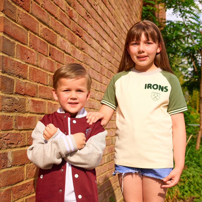 West Ham Junior Chenille T-Shirt - Cream/Green