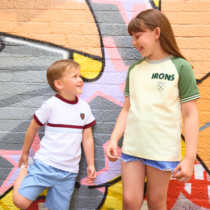 West Ham Junior Chenille T-Shirt - Cream/Green