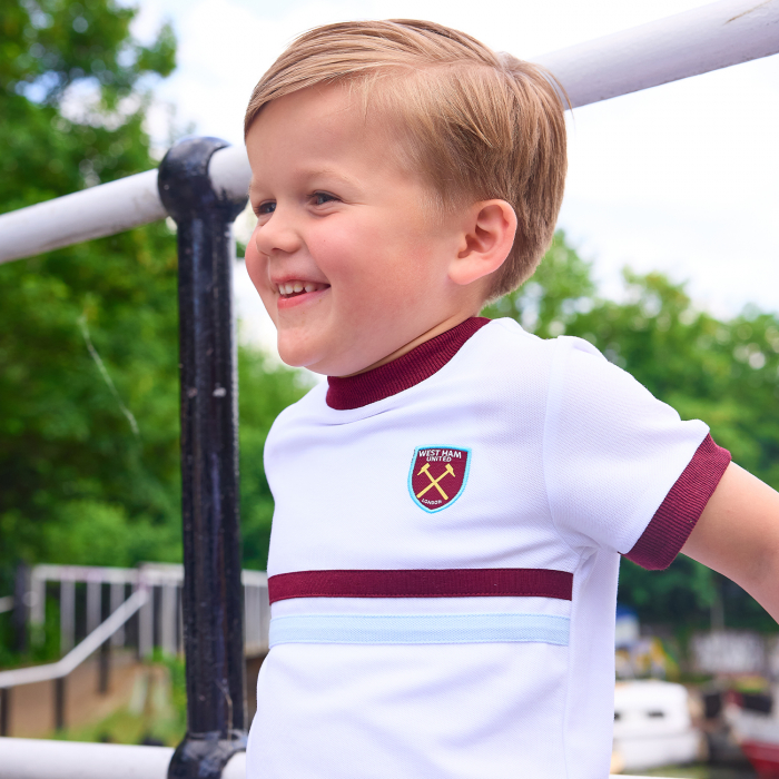 West Ham Junior Retro Pique T-Shirt - White
