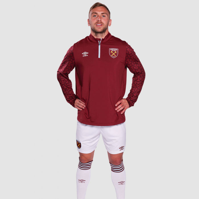 West Ham 25/26 Adults Claret PreMatch Midlayer Top