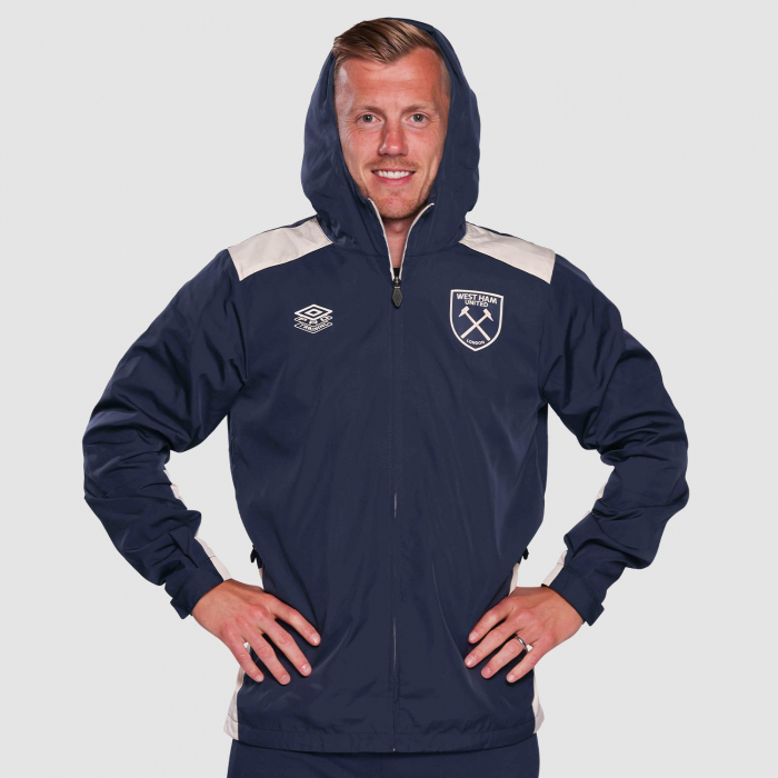 West Ham 25/26 Adults Navy Shower Jacket