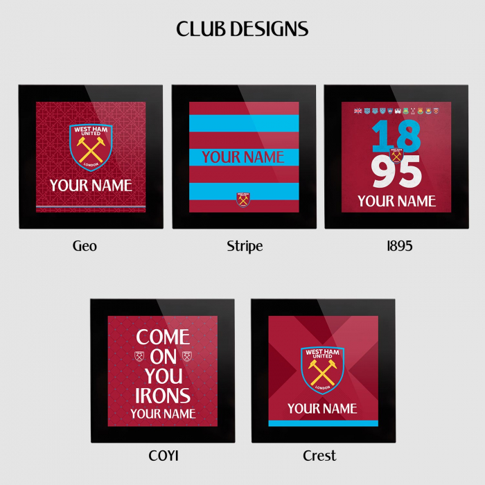 West Ham Personalised Glass Coaster