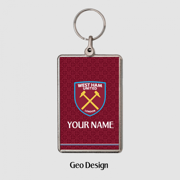 West Ham Personalised Metal Keyring
