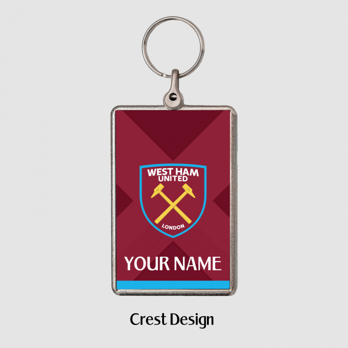 West Ham Personalised Metal Keyring