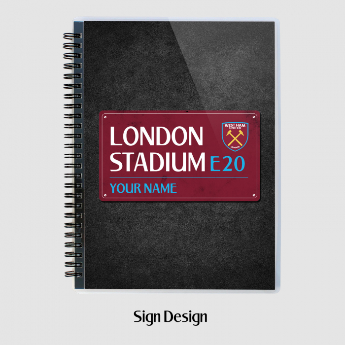 West Ham Personalised 6X8 Notebook