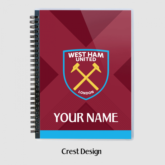 West Ham Personalised 6X8 Notebook