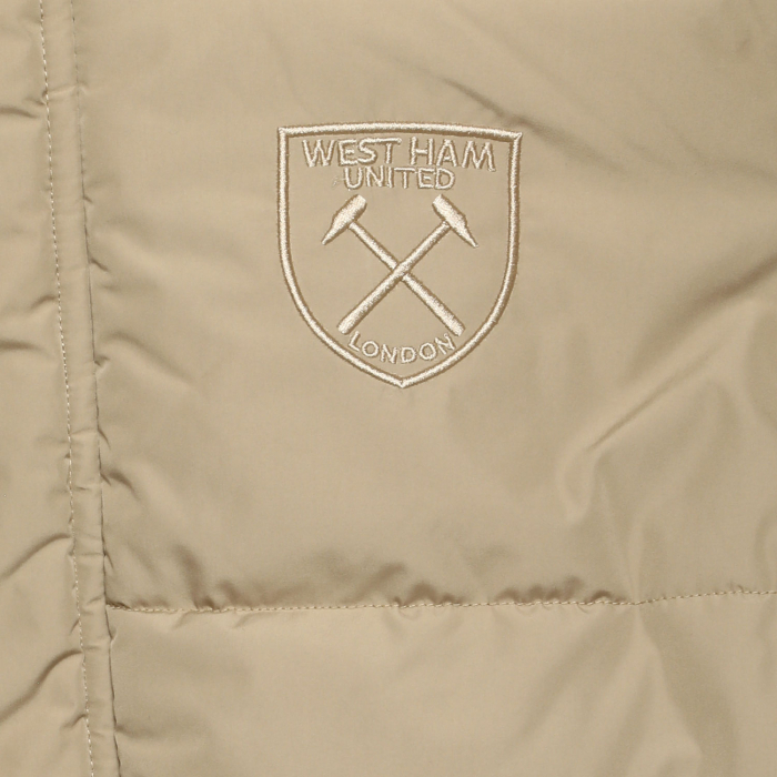 West Ham United Natural Padded Bench Coat - Adults