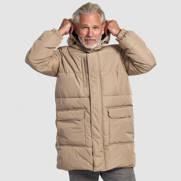 West Ham United Natural Padded Bench Coat - Adults
