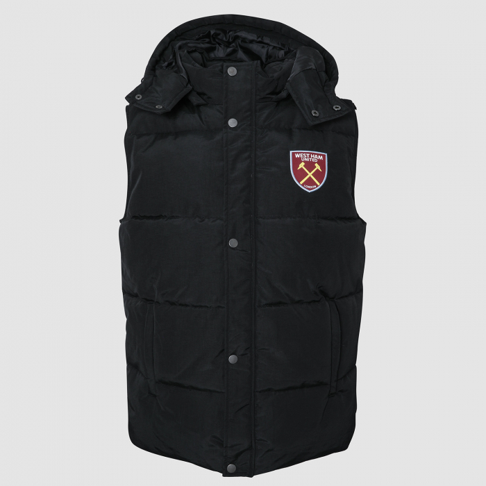 West Ham United Black Gilet - Adults