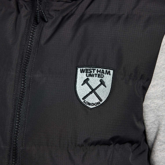 West Ham United Black Padded Gilet - Junior