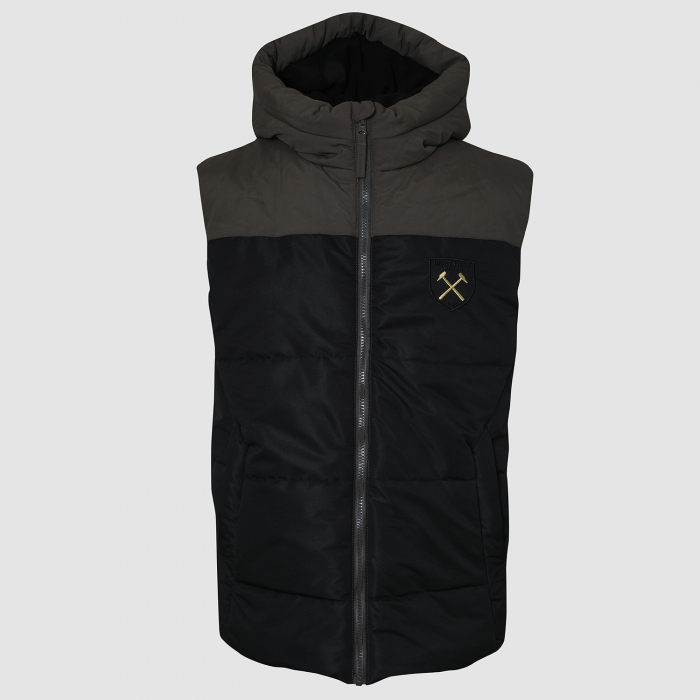Junior Black/Khaki Hooded Gilet