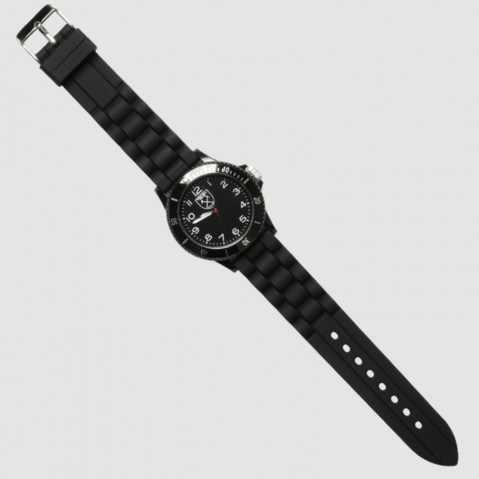Black Silicone Strap Watch 