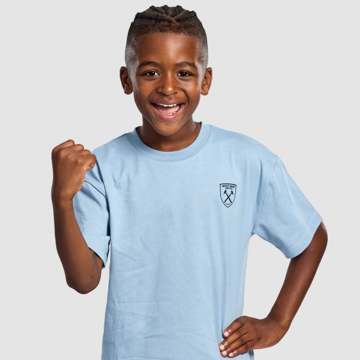 West Ham Junior Blue Crest Back Print T-Shirt