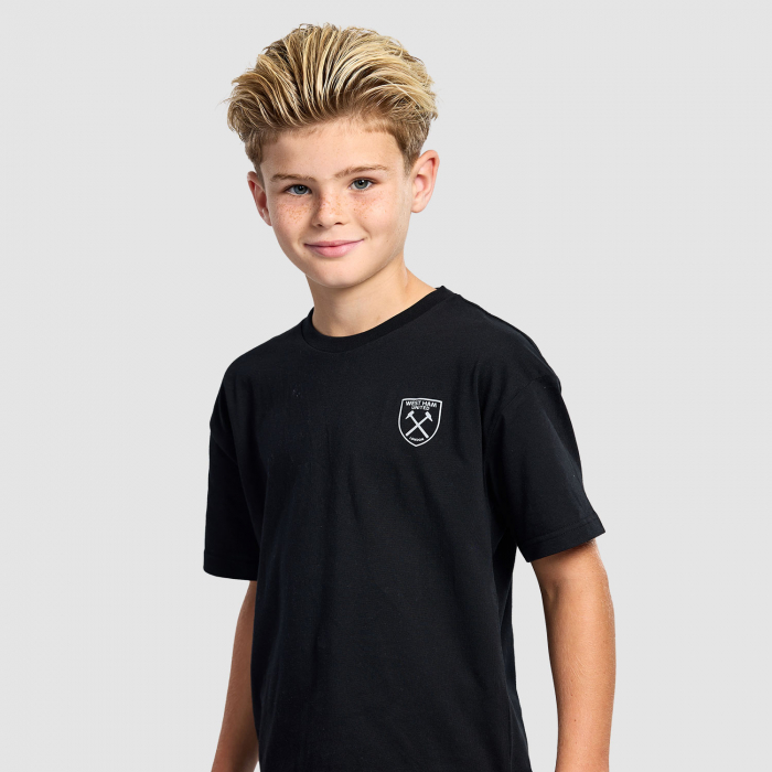 West Ham Junior Black Hammers Back Print T-Shirt