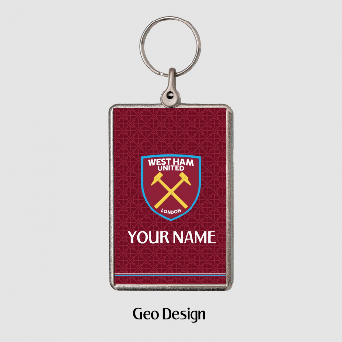 West Ham Personalised Metal Keyring