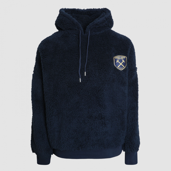 Womens Navy Fluffy Pyjamas