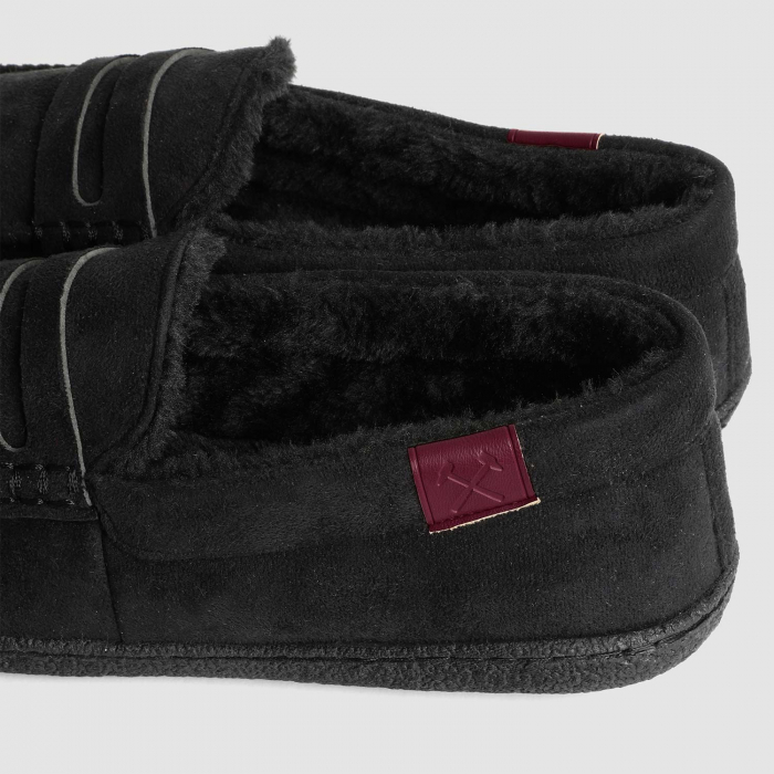 Mens Black Moccasin Slippers