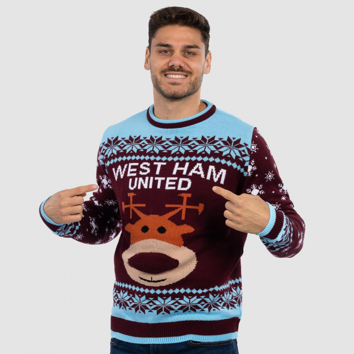 Adults Reindeer Pom Pom Christmas Jumper